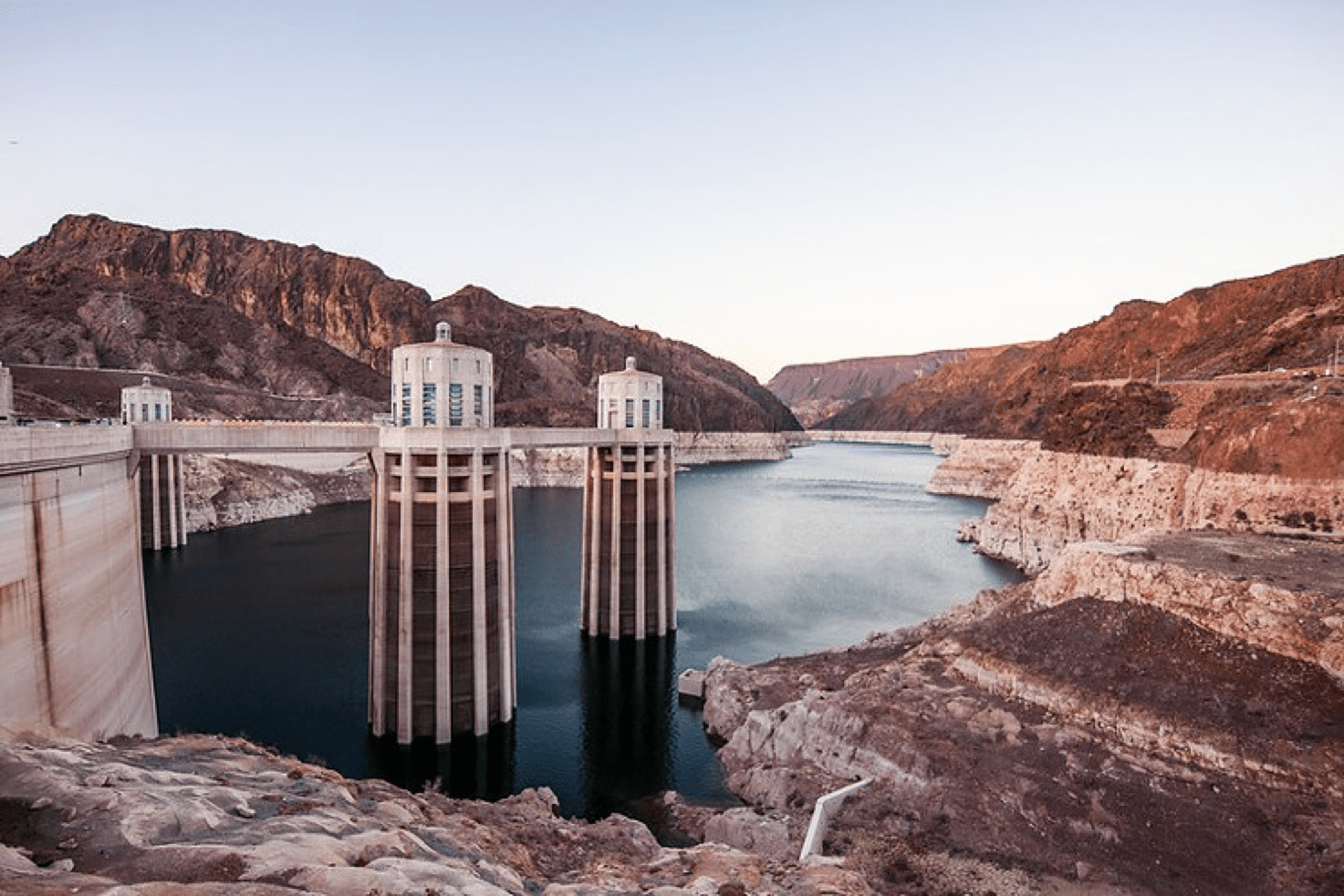 Hoover dam drone shot
