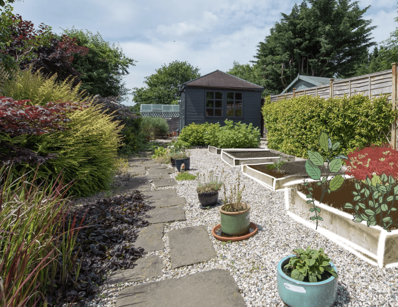 A view of house landscaping