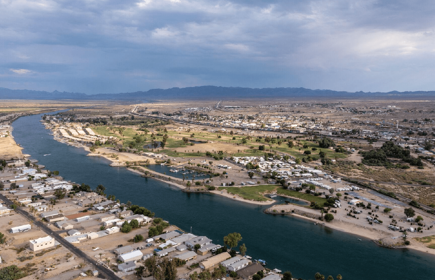 Aerial view of the city and the sky on display