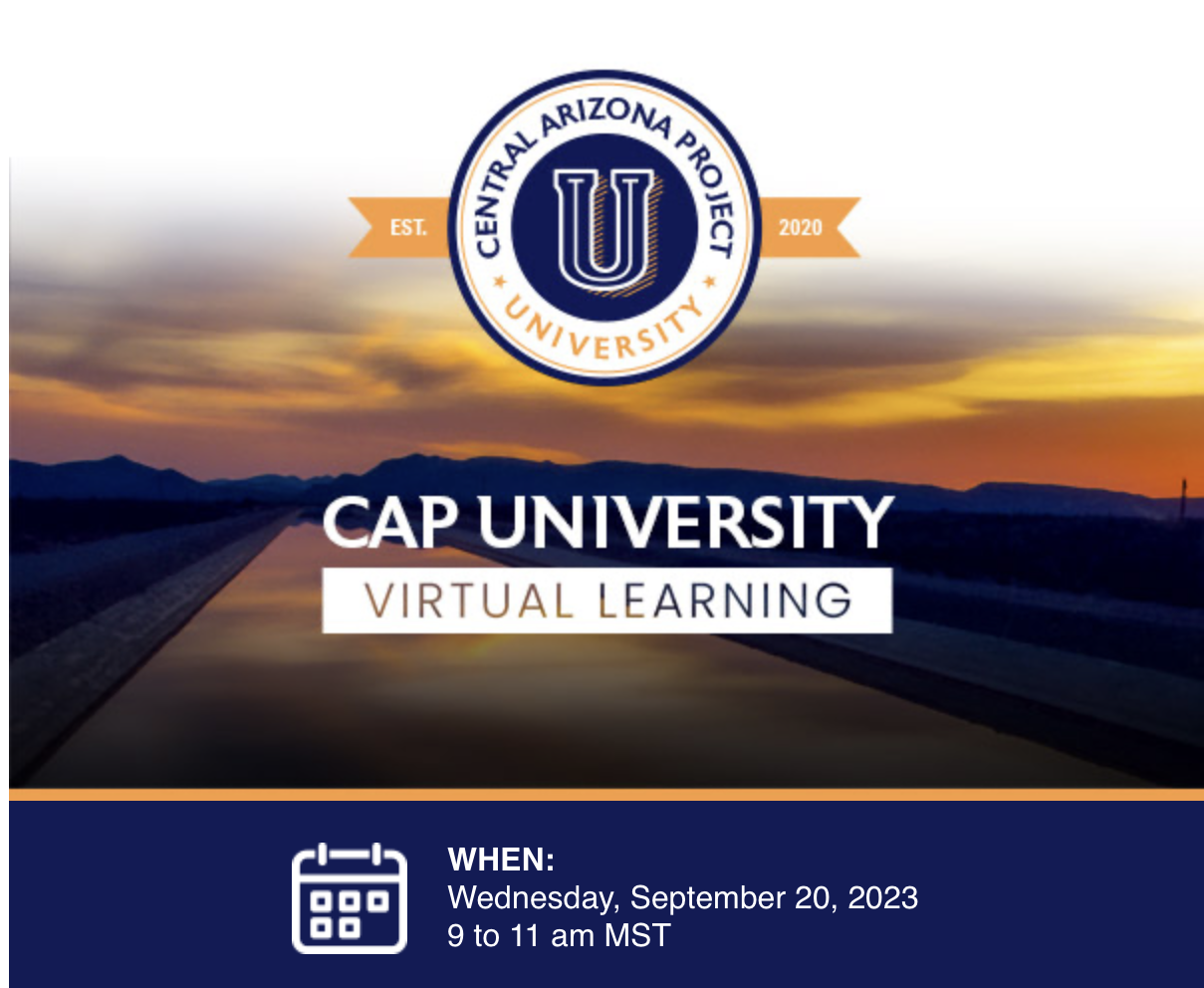 CAP University event flyer with calendar icon