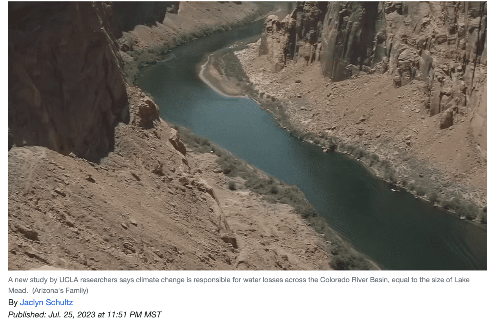 Colorado River winding through arid canyon landscape