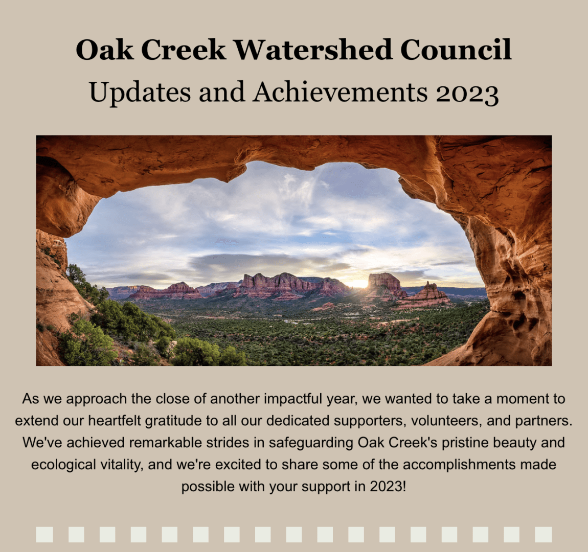 Oak Creek Watershed Council 2023 updates banner