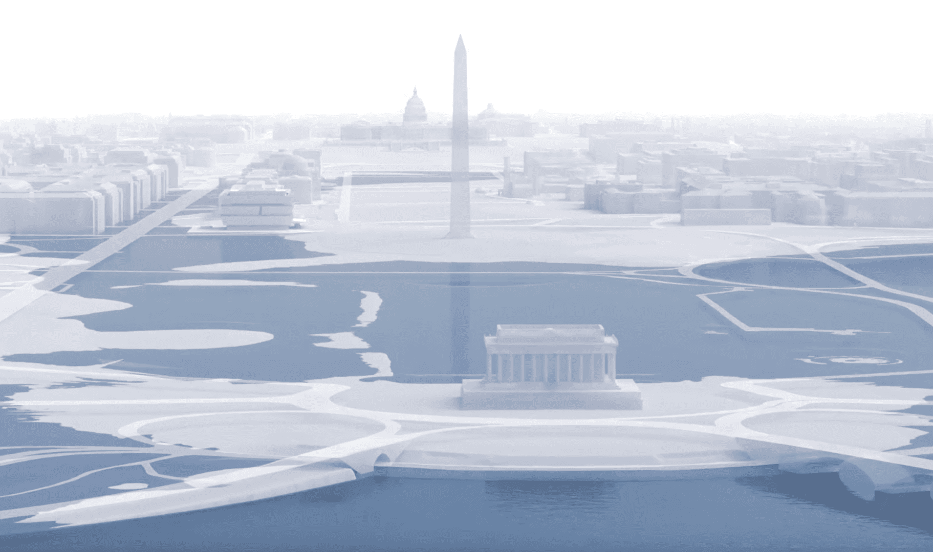Aerial stylized view of Washington monuments