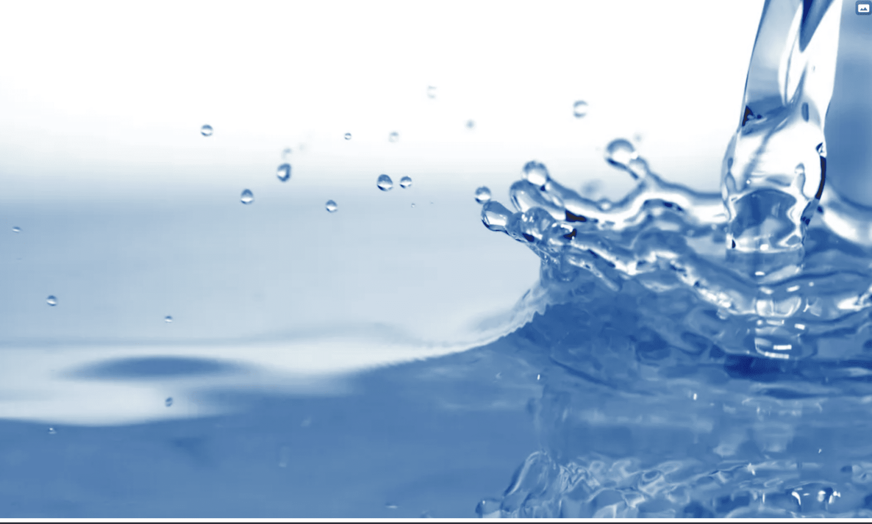 Close-up blue water splash droplets