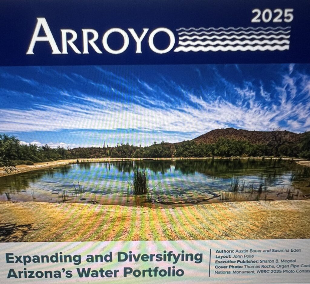 Arroyo 2025 cover: desert pond and sky