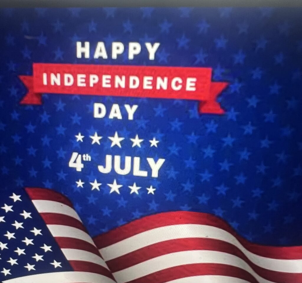 American flag with Happy Independence Day text