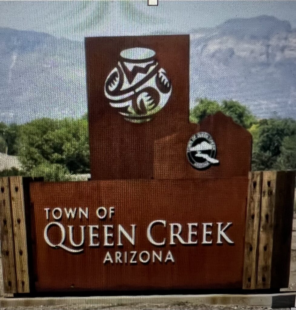 Town of Queen Creek Arizona sign
